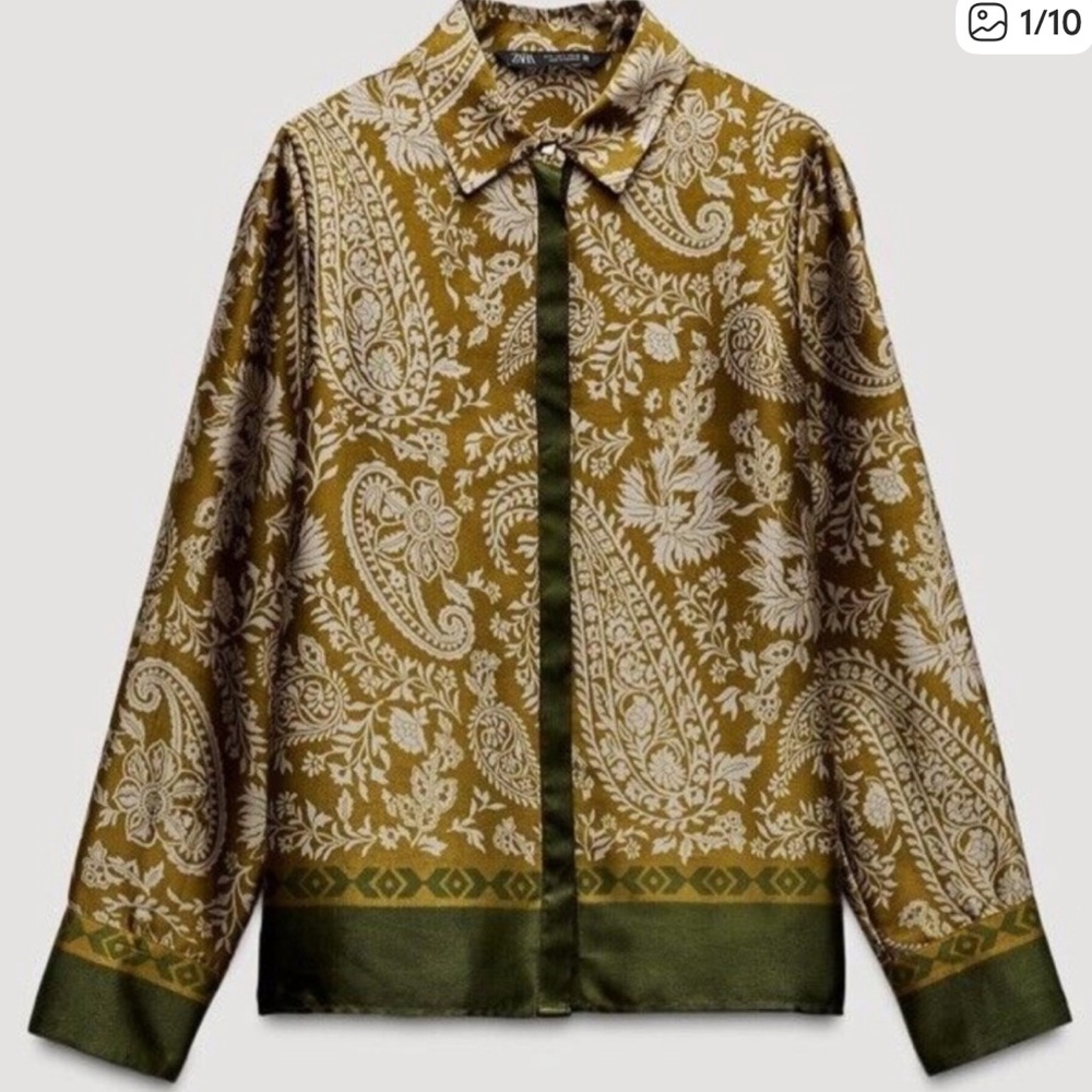 zara satin blouse